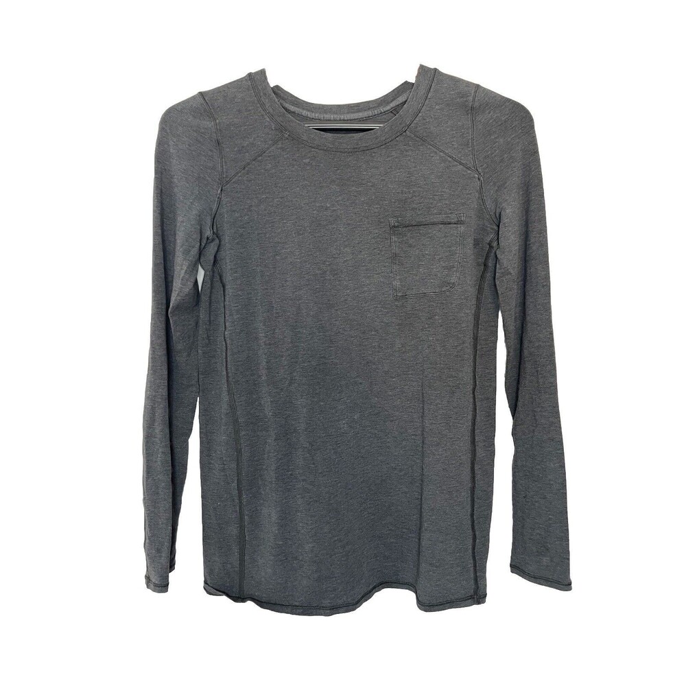 Lululemon Charcoal Gray Long Sleeve Stretch Top TShirt Womens Small Lightweight